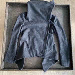 Helmut Lang, Size P, Black, Wool, jacket, asymmetric coat.